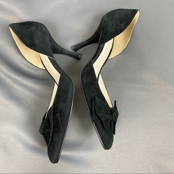 Banana Republic Suede Bow Toe D’Orsay Heels Black - Picture 4 of 7